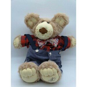 Vintage Furskins Farrel Teddy Bear Xavier Roberts Plush 1984 Suspenders 22"